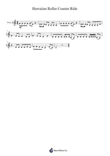 Hawaiian Roller Coaster Ride Sheet Music by Mark Kealiʻi Hoʻomalu-Arr.Brownemeg