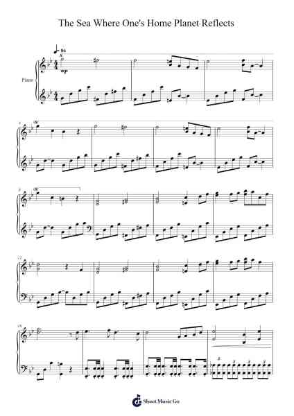 The Sea Where One's Home Planet Reflects Sheet Music by ZUN-Arr.Bairddict Sasback