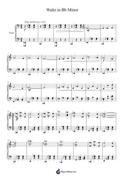 Waltz in B-Flat Minor Sheet Music by Gailglan-Arr.Gwensey Brookving