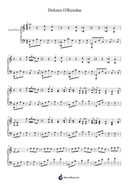 Dolores O'Riordan Sheet Music by Dolores O'Riordan-Arr.Humerid Birdglan