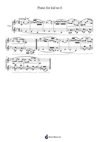 Piano for Kid No. 6 Sheet Music by Mattnat Bingtine-Arr.O'Cakeats Leofunk