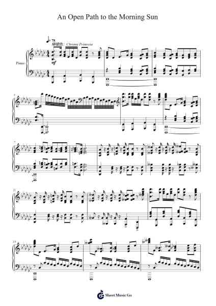 An Open Path to the Morning Sun Sheet Music by Toursbur-Arr.Irbald Jouvier