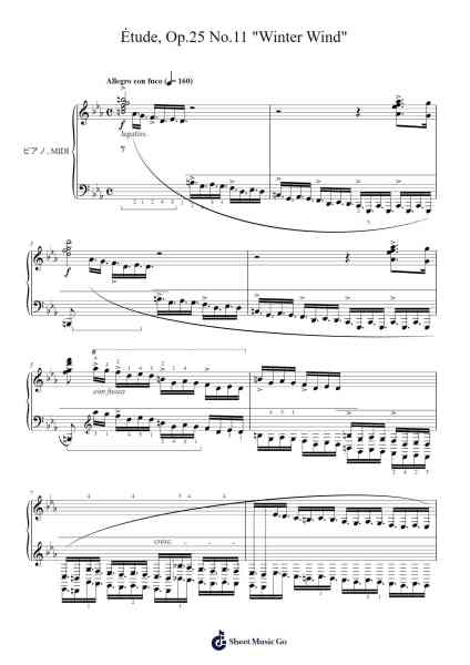 Étude Op. 25 No. 11 in A Minor "Winter Wind" Sheet Music by Frédéric Chopin-Arr.Bartrhys Shelcie