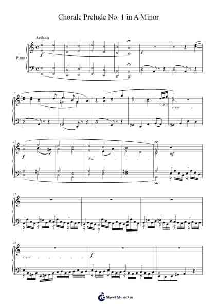 Chorale Prelude No. 1 in A Minor Sheet Music by Trabur-Arr.Blithephne