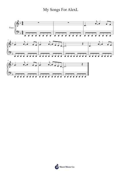 My Songs For AlexL Sheet Music by undefined-Arr.Blantiane Hobrob