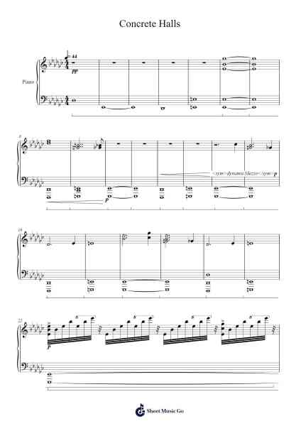 Concrete Halls Sheet Music by C418-Arr.Willfred Keithnald