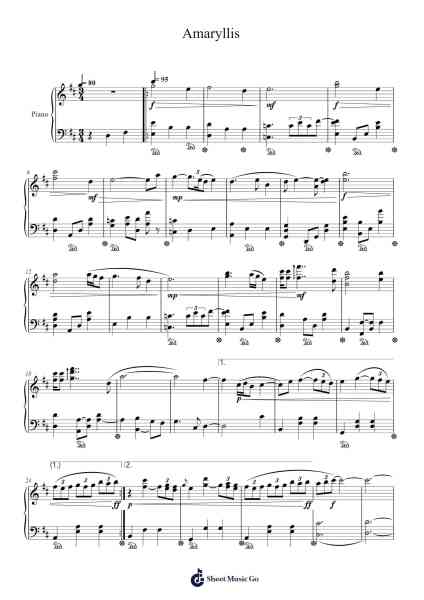 Amaryllis Sheet Music by Gabriel Garabedian-Arr.Oryet Zosoll