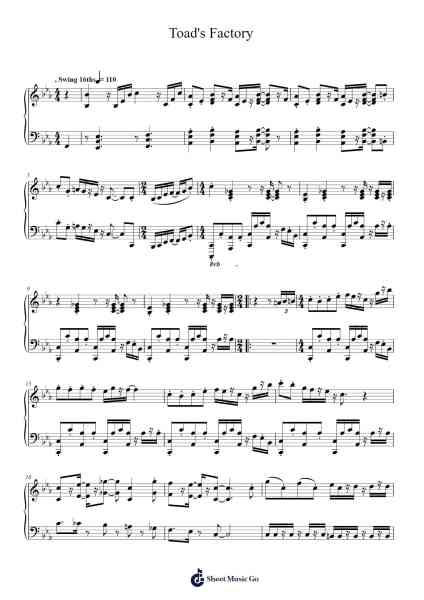 Toad's Factory Sheet Music by Ryo Nagamatsu-Arr.Simpbrown