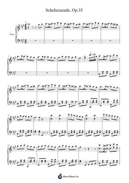Scheherazade, Op. 35 Sheet Music by Nikolay Rimsky-Korsakov-Arr.Jusmens