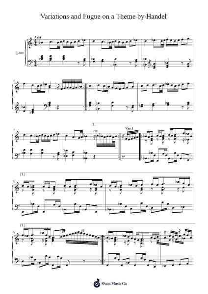 Variations and Fugue on a Theme by Handel, Op. 24 Sheet Music by Johannes Brahms-Arr.Roymens