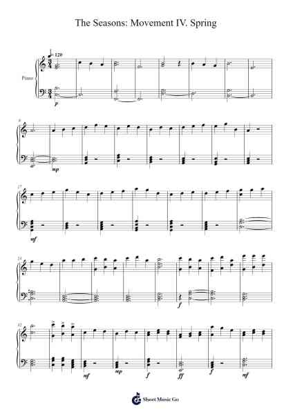 The Seasons: Movement IV. Spring Sheet Music by Kerrseph Wattdwight-Arr.Armlogg Maugvelt