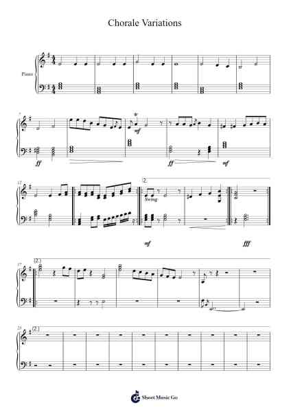 Chorale Variations Sheet Music by Christian Shade-Arr.Sailshead Verborn