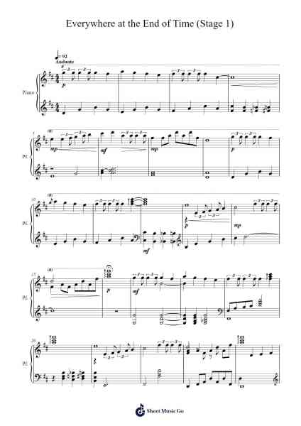 Everywhere at the End of Time (Stage 1) Sheet Music by The Caretaker-Arr.Webbjohn Zafy
