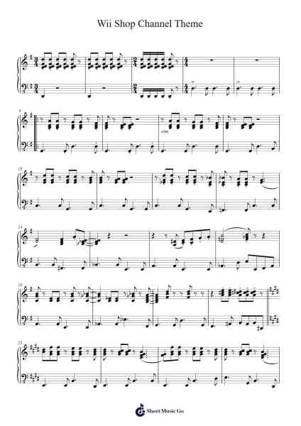 Wii Shop Channel Theme Sheet Music by Kazumi Totaka-Arr.Virlouis