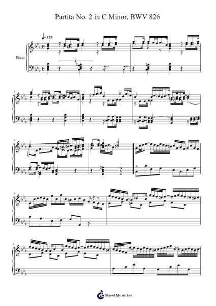 Partita No. 2 in C Minor, BWV 826 Sheet Music by Johann Sebastian Bach-Arr.Triswolf Roochel