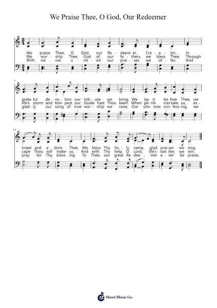 We Praise Thee, O God, Our Redeemer Sheet Music by Julia Cory/Eduard Kremser-Arr.Chamberg