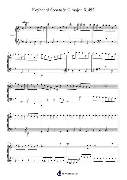 Keyboard Sonata in G Major, K.455/L209 Sheet Music by Domenico Scarlatti-Arr.Gregrace Glennjob