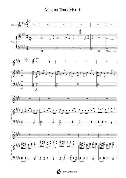 Magma Tears Mvt. 1 Sheet Music by -Arr.Gwenje Cookmike