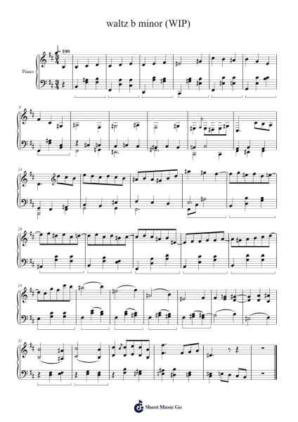Waltz in B Minor, Op. 69, No. 2 Sheet Music by Verlenzius-Arr.Stilfey Fitznise