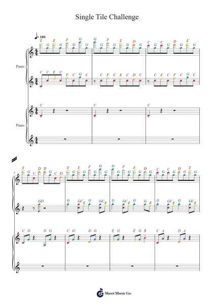 Single Tile Challenge Piano Title 2 Sheet Music by phamtheminh241-Arr.Trund Milsoll