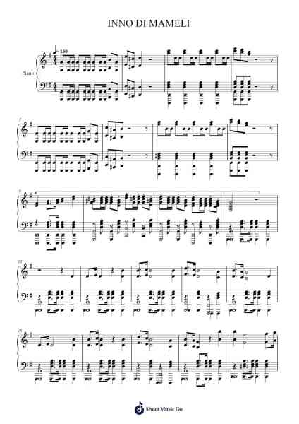 INNO DI MAMELI Sheet Music by santosjenna00-Arr.Bardries Popelroy