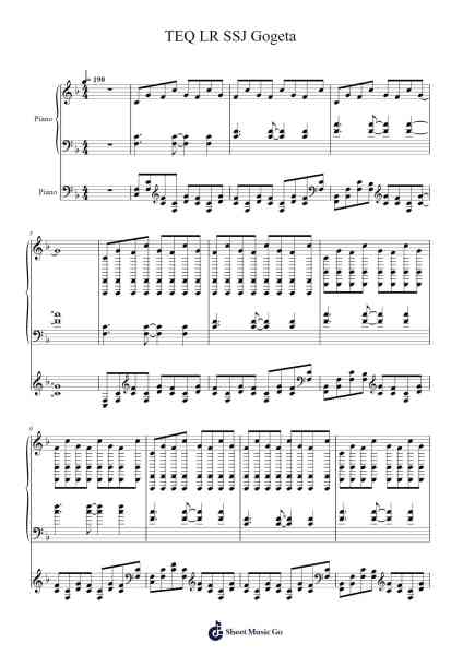 Dokkan Battle OST - TEQ LR SSJ Gogeta Sheet Music by notsowiseone-Arr.Beckfey Earlnice