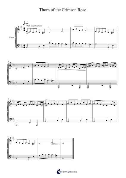 Thorn of the Crimson Rose Sheet Music by cynali2009-Arr.Holtling