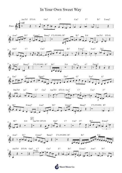 In Your Own Sweet Way Sheet Music by The Dave Brubeck Quartet/Chet Baker-Arr.Bergdrew Browningthur