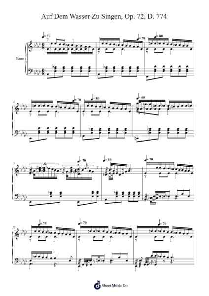 Auf Dem Wasser Zu Singen, Op. 72, D. 774 楽譜 by undefined-Arr.Paydice