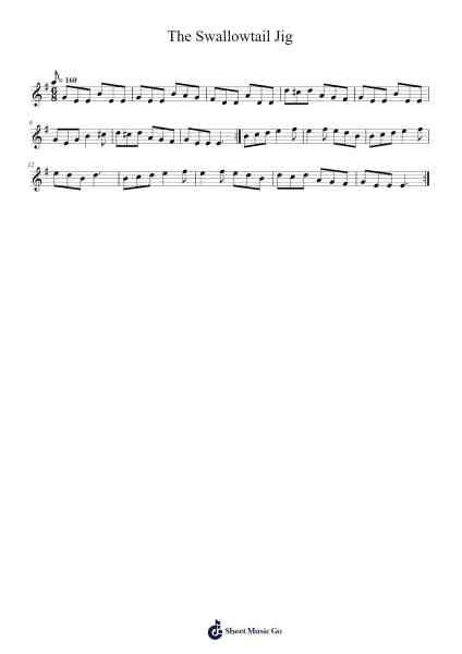 The Swallowtail Jig Sheet Music by -Arr.Pebar Hawgie