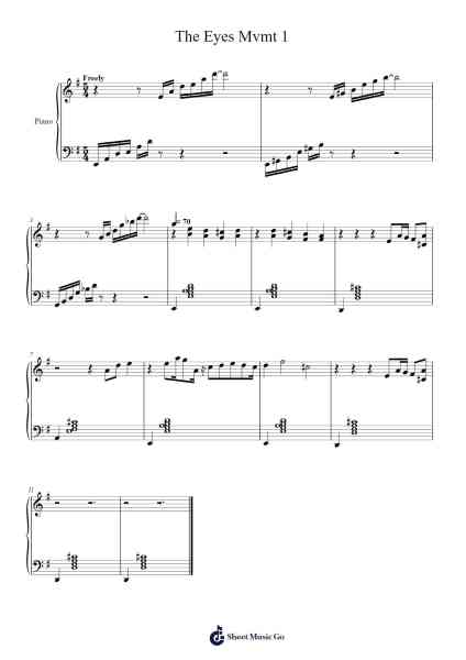The Eyes Mvmt 1 Sheet Music by undefined-Arr.Boyleva Efglan