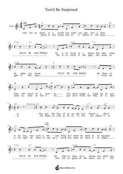 You'd Be Surprised Sheet Music by Irving Berlin-Arr.Leiflance Bessvian