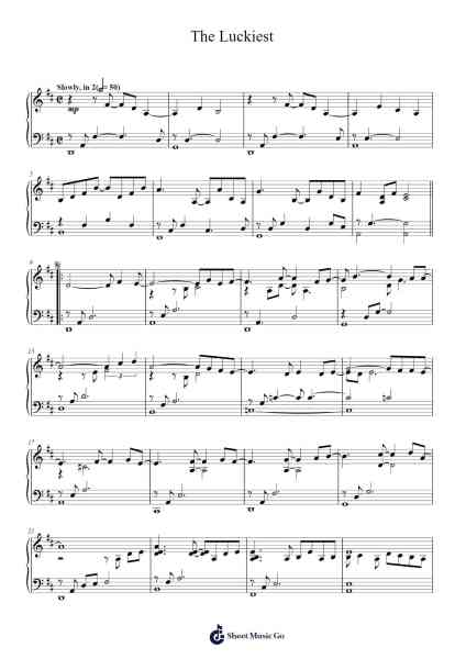 The Luckiest Sheet Music by Ben Folds-Arr.Vitance Aggrote