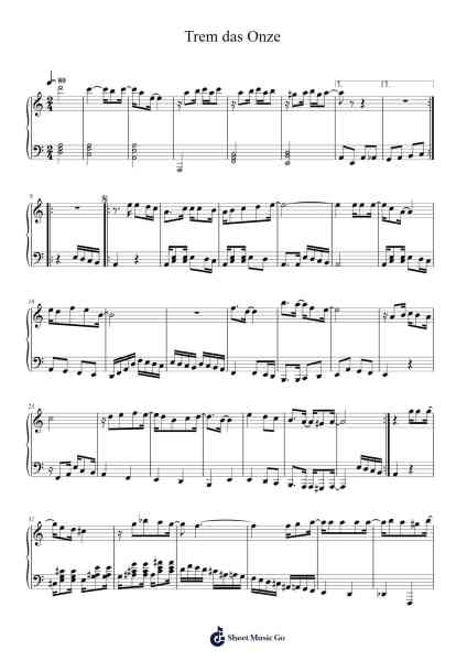 Trem das Onze Sheet Music by Unknown author-Arr.Dartricia Curcrofts