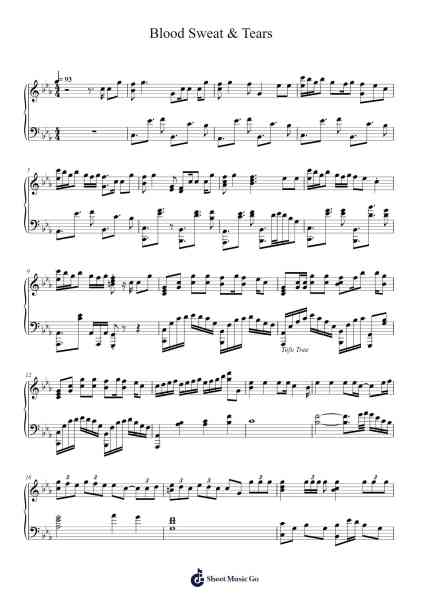 Blood Sweat & Tears Sheet Music by BTS-Arr.Efkirk