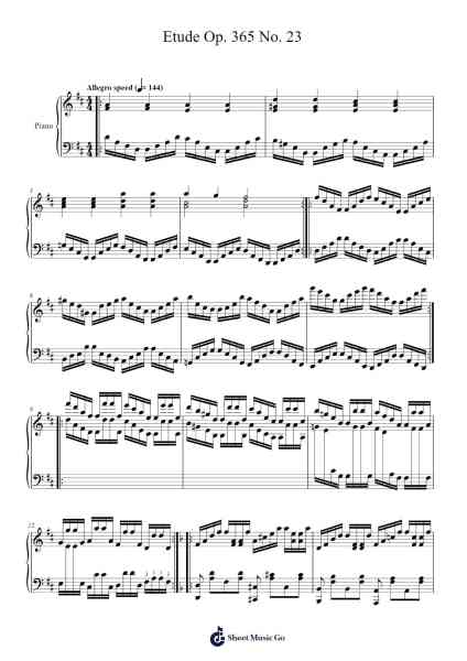 Etude Op. 365 No. 23 Sheet Music by Frédéric François Chopin-Arr.Sonxe