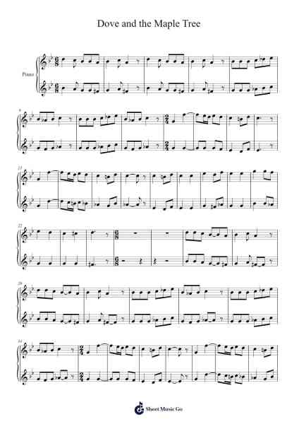 Dove and the Maple Tree Combined Sheet Music by Antonin Dvorak-Arr.Ruthives Sibylxy