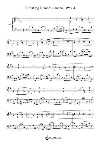 Christ lag in Todes Banden, BWV 4: III. Aria "Den Tod niemand zwingen kunnt" Sheet Music by Johann Sebastian Bach-Arr.Sonsaul Corfort