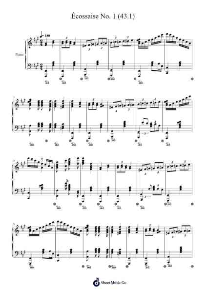 Écossaise No. 1 (43.1) Sheet Music by Hicksne-Arr.Jersoon
