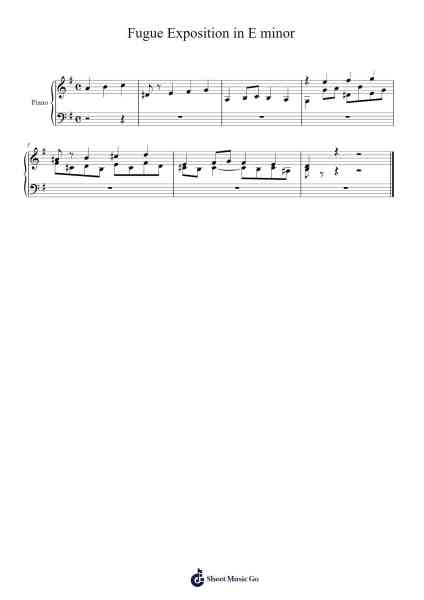 Fugue in E Minor Sheet Music by Burnegust Dickvy-Arr.Daijohn Brookebraith
