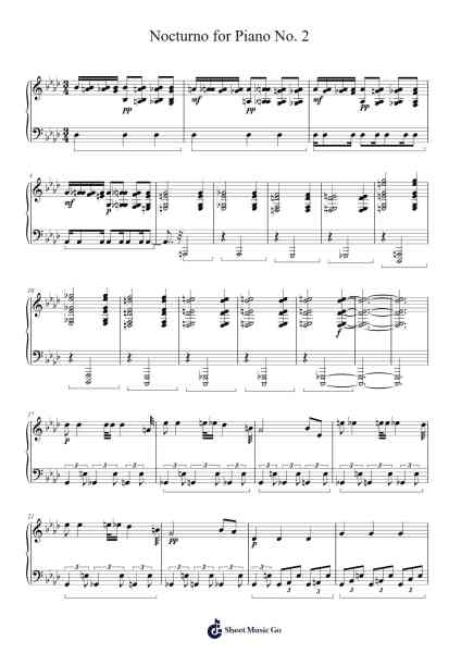 Nocturno for Piano No. 2 Sheet Music by undefined-Arr.Davehume