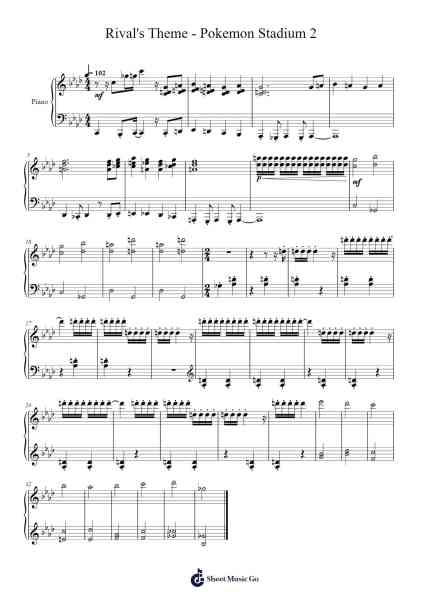 Rival's Theme - Pokemon Stadium 2 Sheet Music by Hajime Wakai-Arr.Warges Morestone