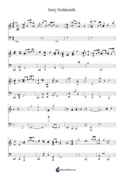 Jerry Goldsmith Sheet Music by Unknown author-Arr.Luroe Boycefay