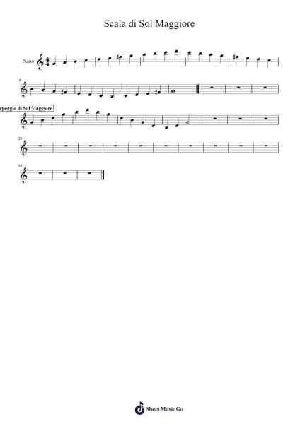 Scala di Sol Maggiore Sheet Music by Sagrote-Arr.Sibylmos Fordridge