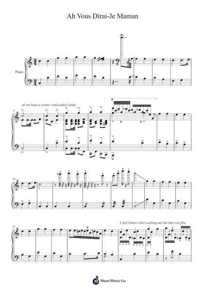 Ah Vous Dirai-Je, Maman, K. 265 Sheet Music by Wolfgang Amadeus Mozart-Arr.Ution Foxwer