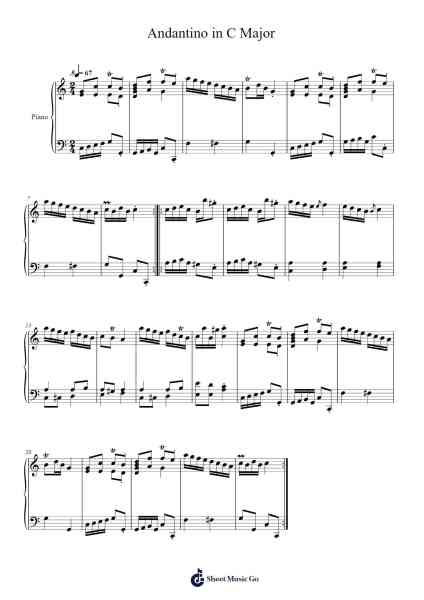 Andantino in C Major Sheet Music by undefined-Arr.Churgie Genedia