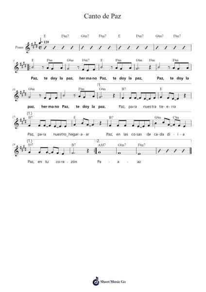 Canto de Paz Sheet Music by Fernando Quintana/Martín Valverde-Arr.Browntis