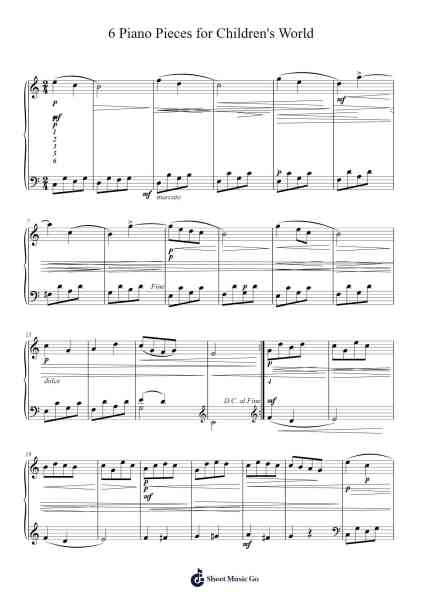 6 Piano Pieces for Children's World Sheet Music by Emilie Mayer-Arr.Malclaude