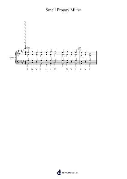 Small Froggy Mime Sheet Music by Kate :)-Arr.Arabias