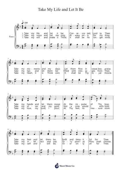 Take My Life and Let It Be Sheet Music by George Kingsley-Arr.Cromflower Raeck